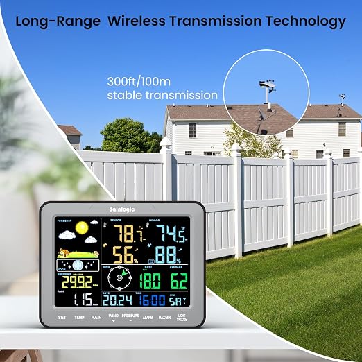 Sainlogic SA68 Weather Station 12-in-1 Weather Station Wireless Indoor Outdoor - Image 6