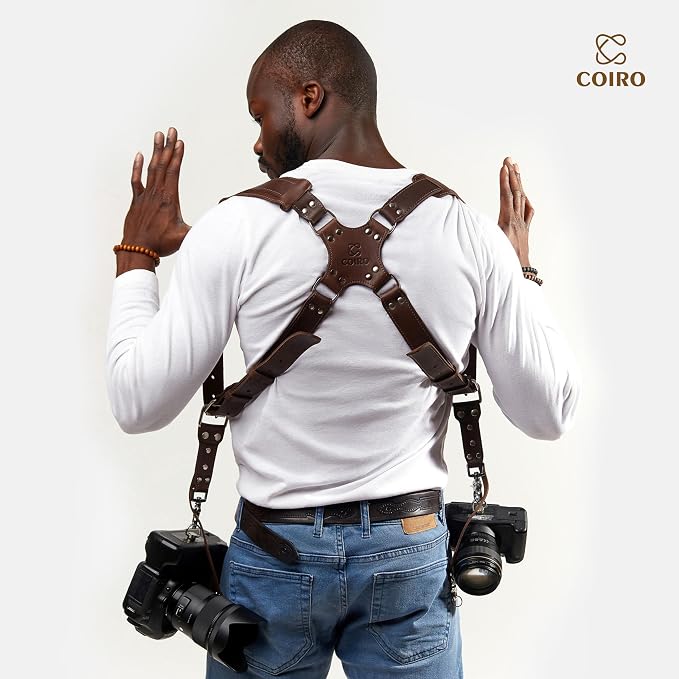 C Coiro Dual Camera Harness Shoulder Leather Camera Strap - Image 6
