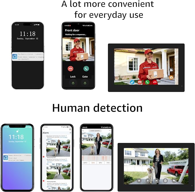 House Video Intercom System for 2 Families, 1080P Wired Video Doorbell - Image 8