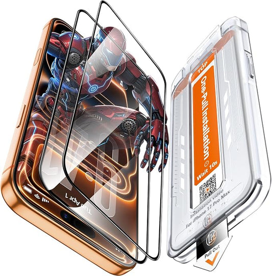 LK 2 Pack for iPhone 17 Pro Max Screen Protector Tempered Glass, Military Grade by LK