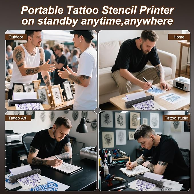 Tattoo Stencil Printer, Portable Wireless Bluetooth Thermal Transfer Machine - Image 8