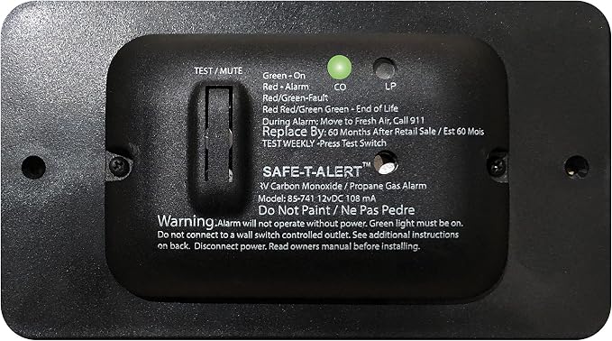 Safe-T-Alert 85 Series Carbon Monoxide Propane Gas Alarm - 12V - Black by SafeTAlert
