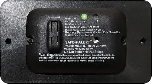 Safe-T-Alert 85 Series Carbon Monoxide Propane Gas Alarm - 12V - Black by SafeTAlert