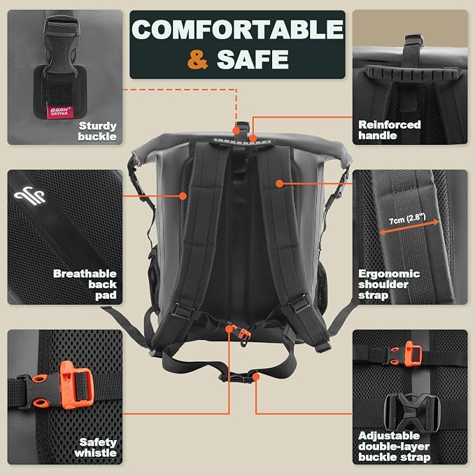 OSAH DRYPAK Waterproof Backpack Dry Bag 35L/55L/85L – Heavy Duty Roll-Top - Image 4