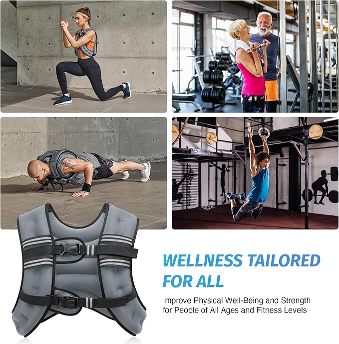 ZELUS Weighted Vest, 6lb/8lb/12lb/16lb/20lb/25lb/30lb Weight Vest - Image 6