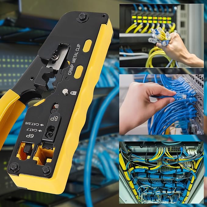 Network Crimping Tool Kit All-in-One Pass Through RJ45 Crimper - Image 6