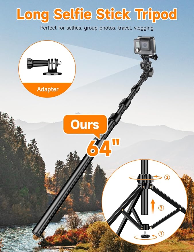 Phone Tripod, Camera Stand for iPhone, Compatible - Image 7
