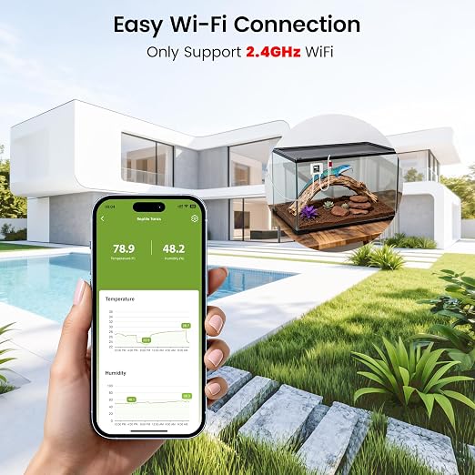 MOCREO WiFi Reptile Hygrometer Indoor Thermometer, Smart Humidity and - Image 2