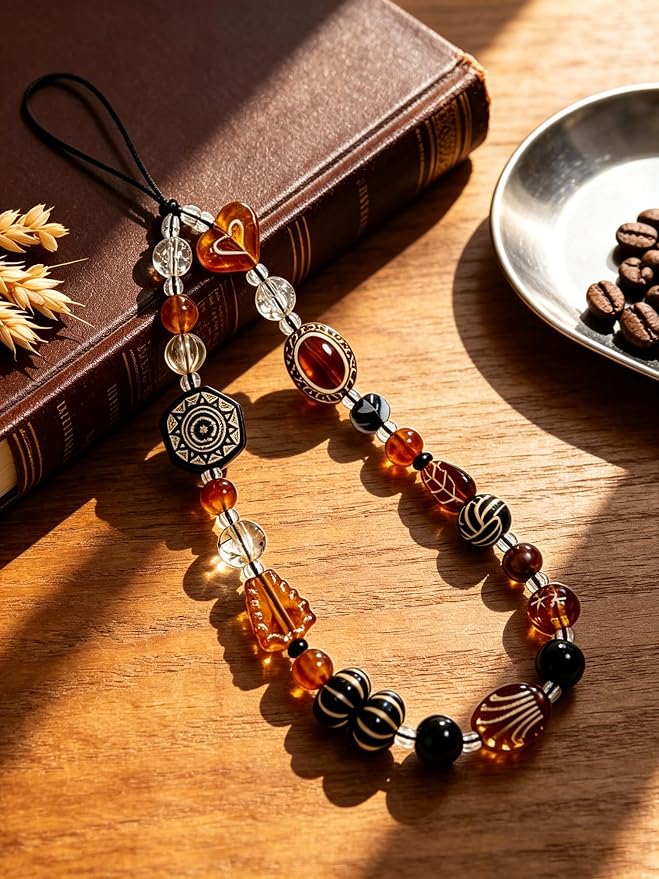 2 Pcs Phone Charm Strap Hand Wrist Strap Camera Lanyard Pearl Beaded Cute Chain - Image 3