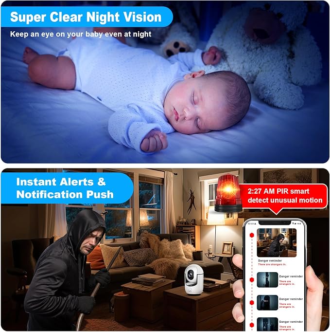 Cloarks 2K Pan/Tilt Security Camera, WiFi Indoor Cameras - Image 6