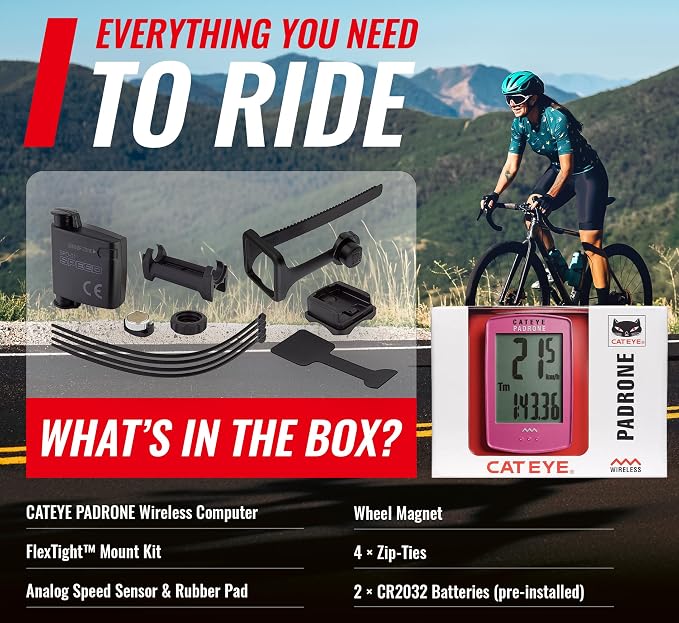 CATEYE Padrone Wireless Bike Computer – Oversized Display Cyclocomputer - Image 9