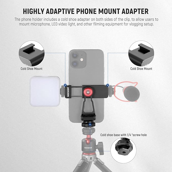 NEEWER Metal Phone Tripod Mount Adapter - Image 2