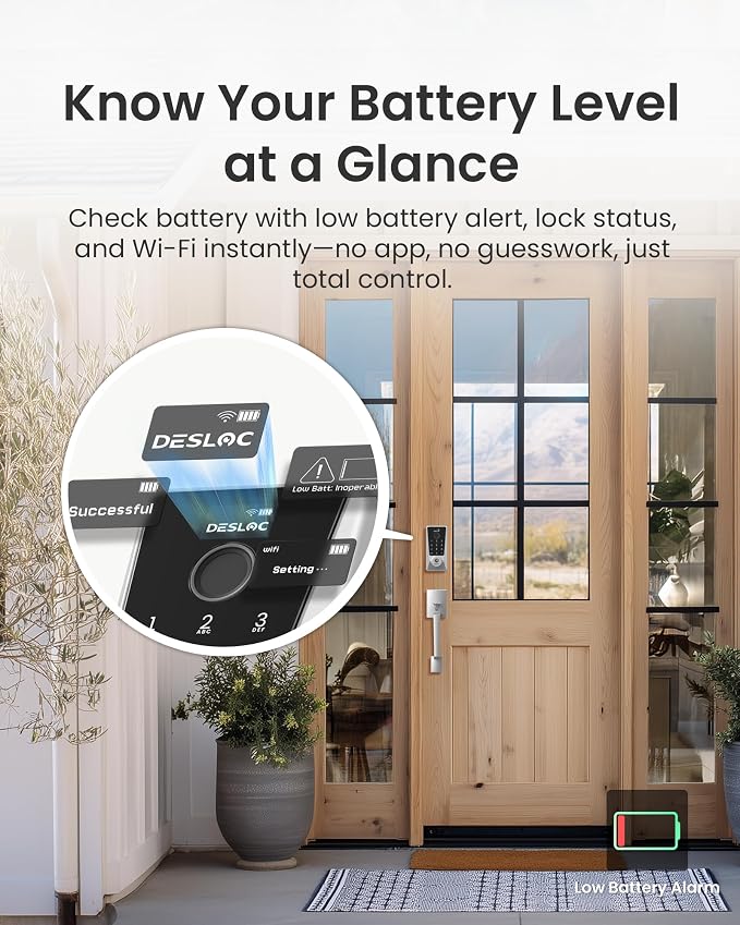 DESLOC Smart Lock D110 Plus, WiFi Fingerprint Smart Front Door Lock - Image 7