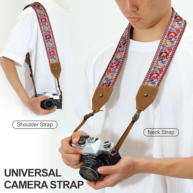 Padwa Lifestyle 2" Wide Classic Crazy Horse Art Cowhide Head Cotton Camera - Image 4