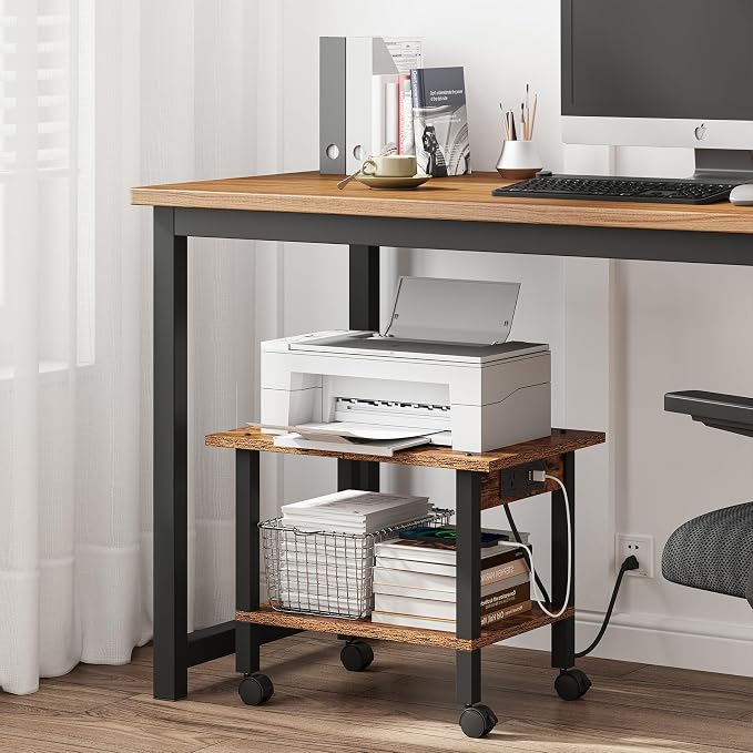 TUTOTAK 2 Tier Printer Stand, Rolling Printer Cart - Image 6