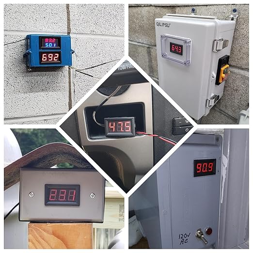 PEMENOL 12V Red Fahrenheit Digital Temperature Meter -76F~999F LED Display - Image 6