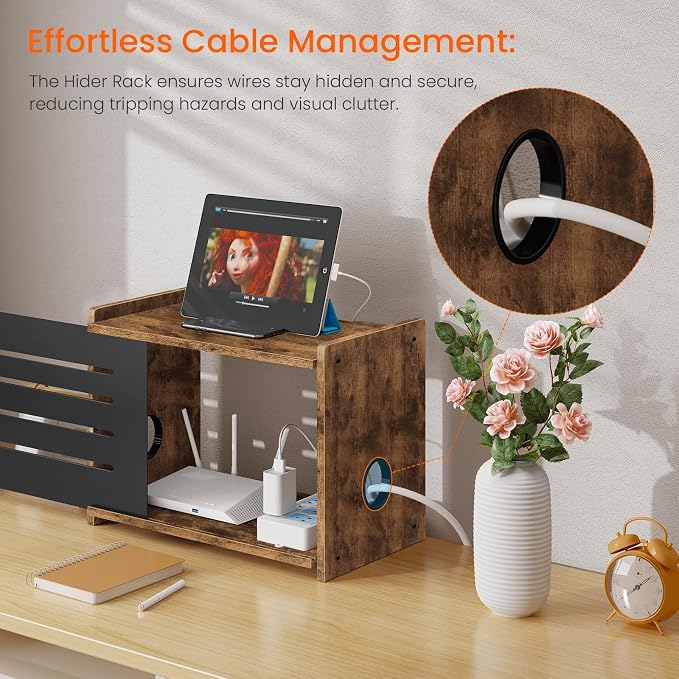 Homode Router Shelf, Wood Wifi Box Hider, Projector Shelf Stand, Router Modem - Image 4