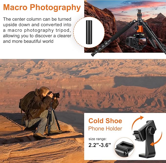 JOILCAN Tripod for Camera, Heavy Duty Travel Tripod for Binoculars Spotting - Image 3