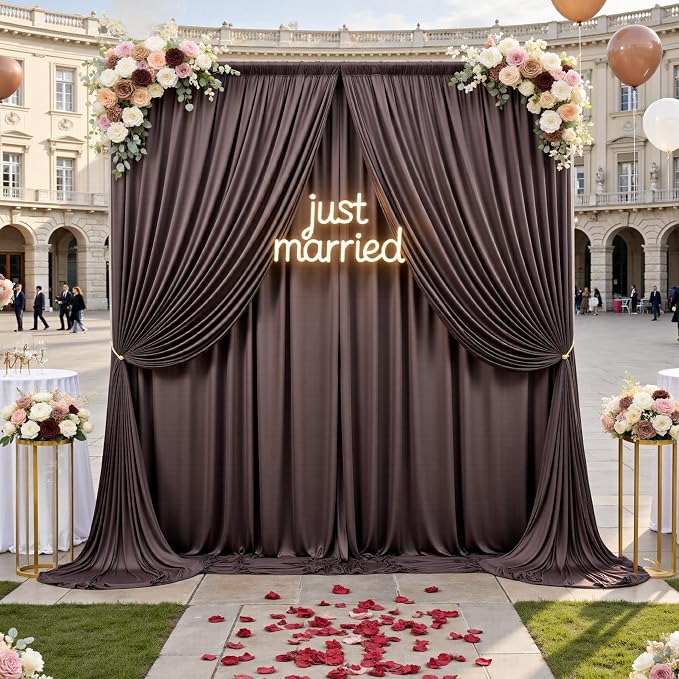 20ft x 12ft Brown Backdrop Curtains - Image 3