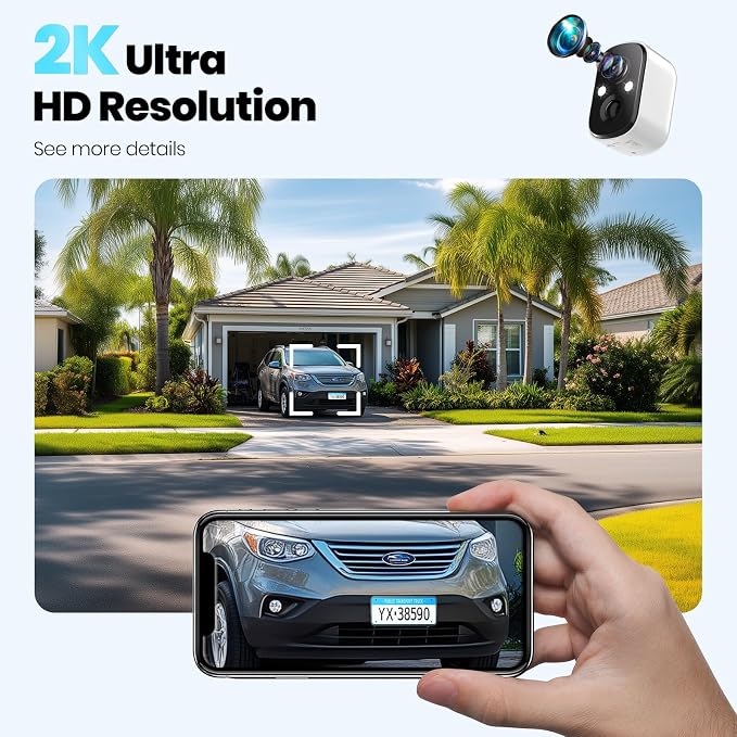 Techage Security Cameras Wireless Outdoor, 2K Battery Powered WiFi Cameras - Image 2