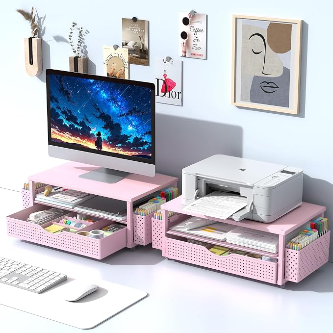Spacrea Desk Organizer and Accessories, Computer Monitor Stand Riser - Image 7