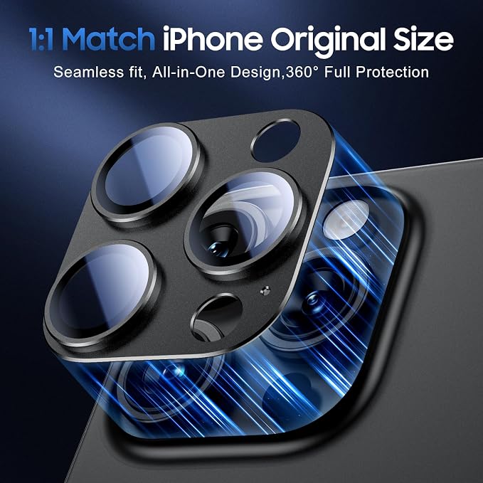 UniqueMe for 3 Pack iPhone 15 Pro/iPhone 15 Pro Max Camera Lens Protector - Image 5