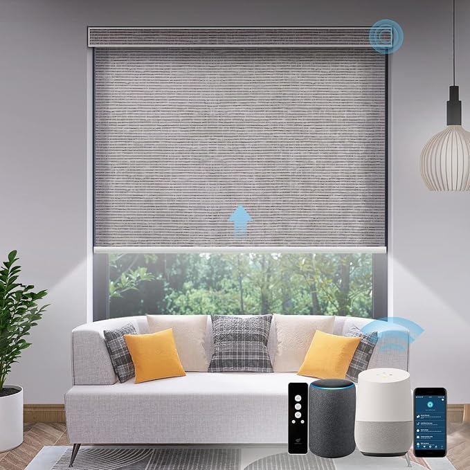 SmartWings Motorized Light Filtering Shades, Work by SmartWings