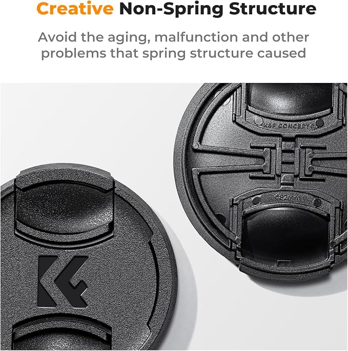 K&F Concept 52mm Lens Cap, 9-in-1 Center Pinch Lens Cover + Anti-Loss Keeper - Image 3
