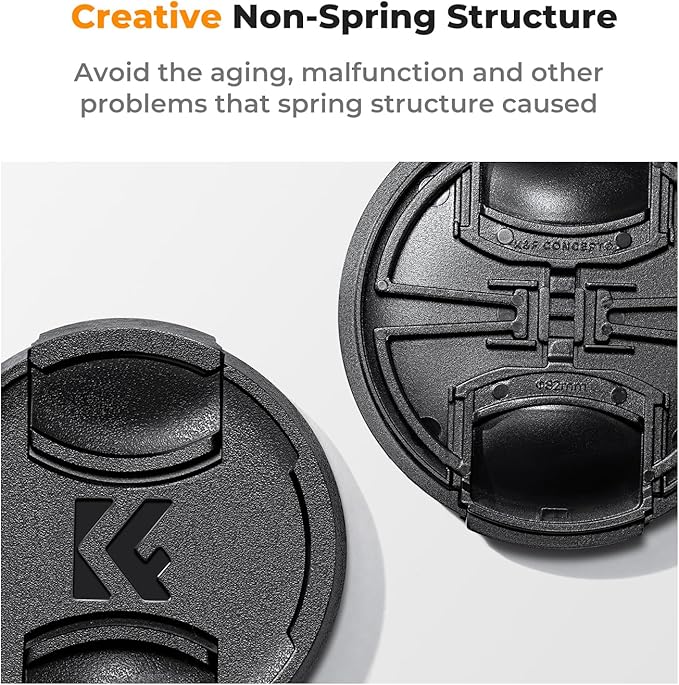 K&F Concept 43mm Lens Cap, 9-in-1 Center Pinch Lens Cover + Anti-Loss Keeper - Image 3