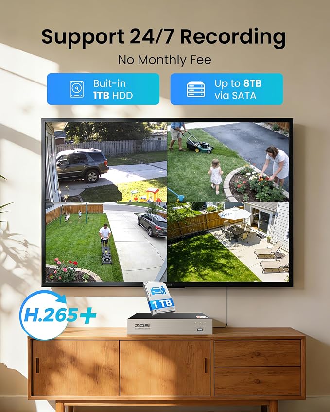 ZOSI 3K Lite 8CH Security Camera System Outdoor - Image 2