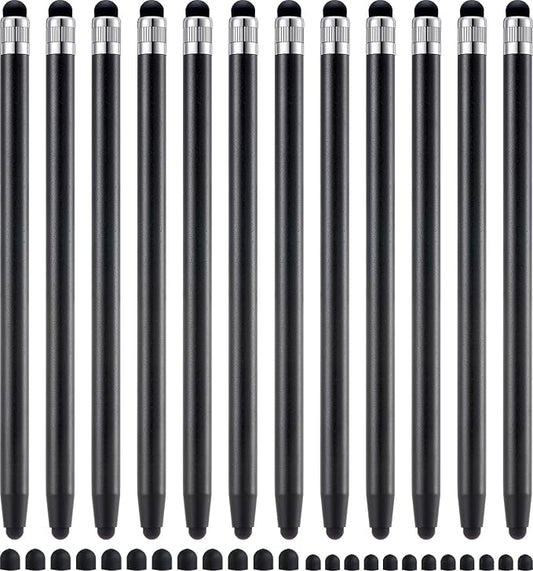 LINFANC 12Pcs Black Stylus Pen for Touchscreen, 2-in-1 High Precision & by LINFANC