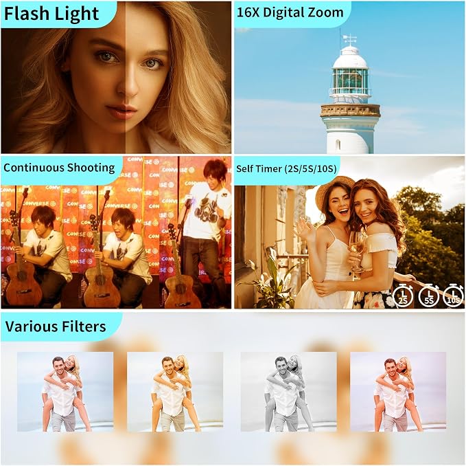 4K Digital Camera for Photography, 64MP Point and Shoot Digital Cameras - Image 4