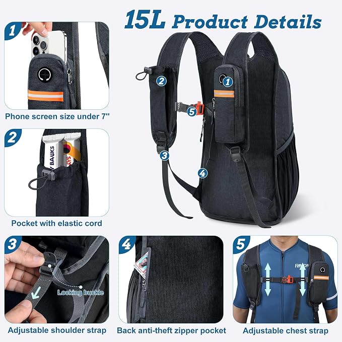 BECOJADDE 15L Small Hiking Backpack - Image 2