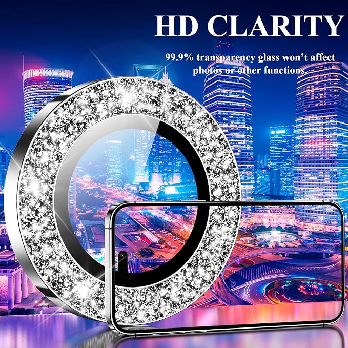 YWXTW Designed for iPhone 14 Pro/iPhone 14 Pro Max Camera Lens Protector Bling - Image 5