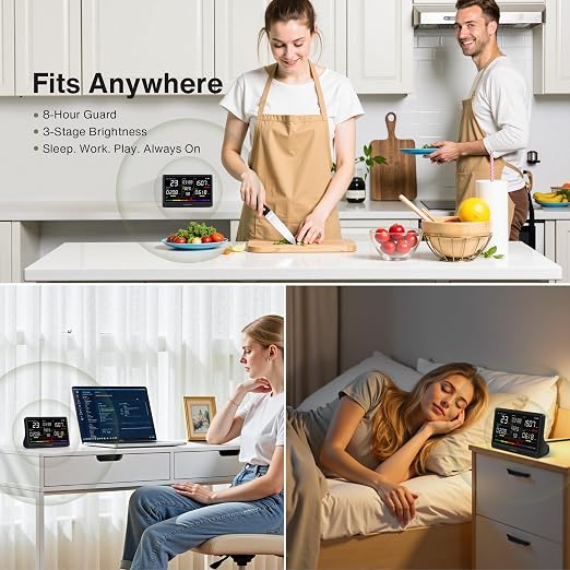 bonoch 16 in 1 Air Quality Monitor Indoor 7" Display 9 AQI+7 Alerts, CO2 - Image 9
