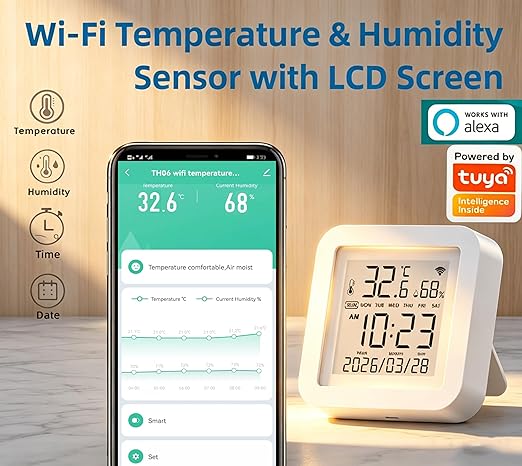 Smart WiFi Temperature Humidity Monitor: TUYA Wireless Temperature Humidity - Image 2