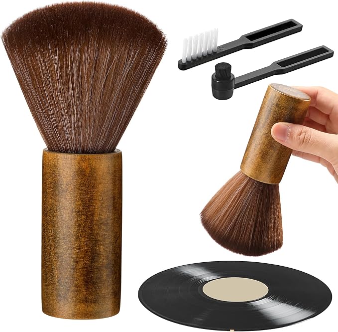 Ziliny 3 Pcs Vinyl Record Cleaning Brush Wooden Anti Static Dust Record Vinyl by Ziliny