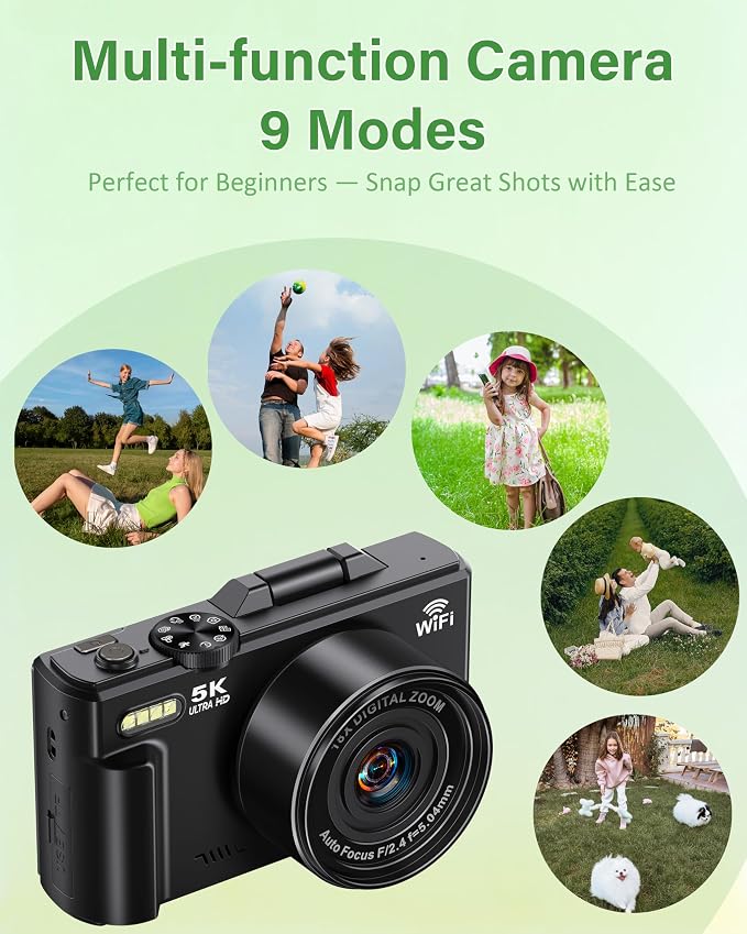 5K Digital Camera for Photography, 75MP WiFi Vlogging Camera for YouTube - Image 6
