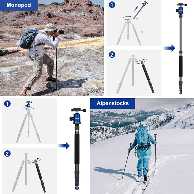 80/85 inches Heavy Duty Tripod for Camera and Phone, DSLR Binoculars Spotting - Image 8