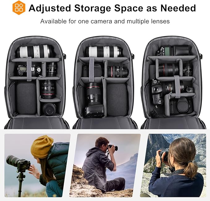 MOSISO Camera Backpack, DSLR/SLR/Mirrorless Full Back Access Photography - Image 2