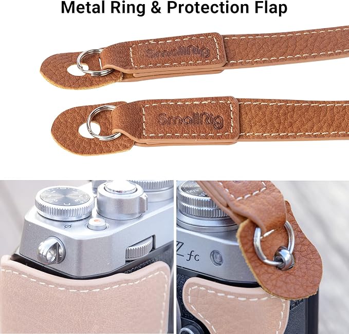 SMALLRIG Leather Camera Strap, Vintage Brown Genuine Leather Neck Shoulder - Image 4