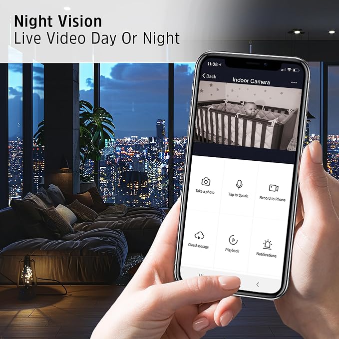 Energizer Smart 2K QHD Security Camera, Wired Indoor 2.4Ghz Wi-Fi Camera - Image 7