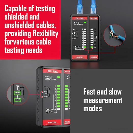 Network Cable Tester with RJ45 RJ11 Port, Ethernet Cable Tester, Ethernet - Image 4