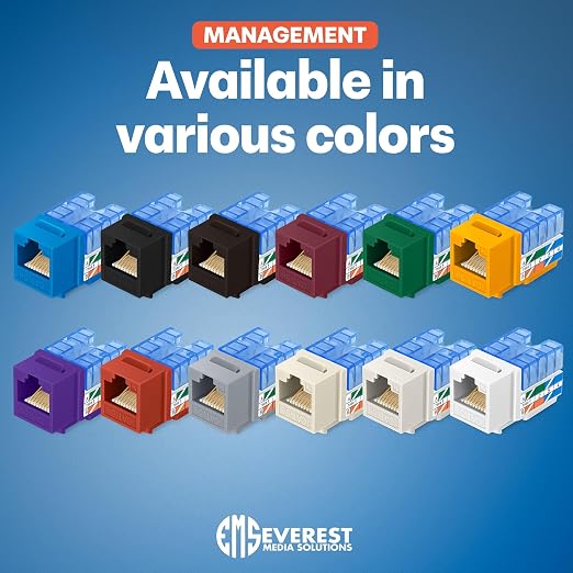 Everest 90° Angled RJ45 Cat5e Keystone Jacks 10-Pack in Light Almond - Image 7