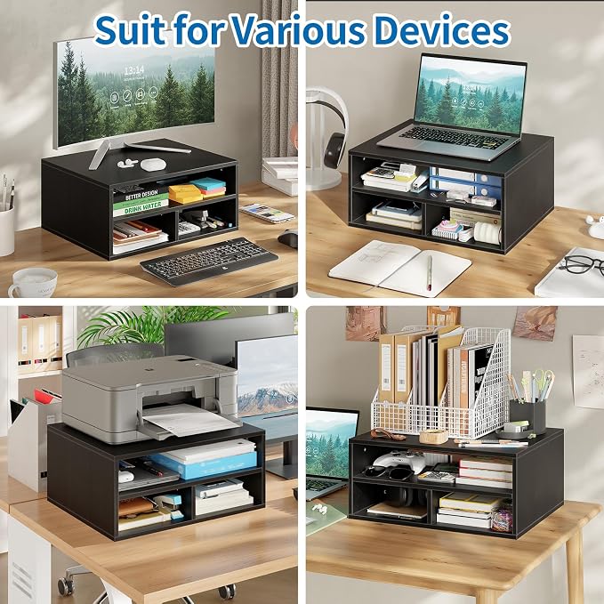 Desktop Printer Table with Storage, 2 Tier Printer Stand - Image 9
