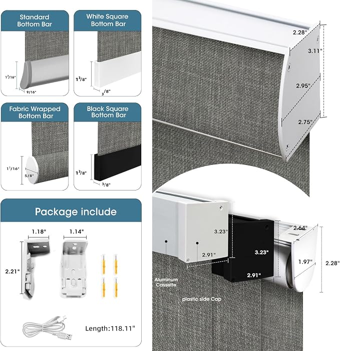 SmartWings Motorized 100% Blackout Shades Blinds, Custom Size, Cordless Window - Image 6