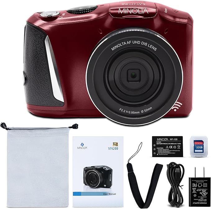 Minolta 64MP Digital Camera – 4K Ultra HD Video at 60FPS, 16x Digital Zoom - Image 2
