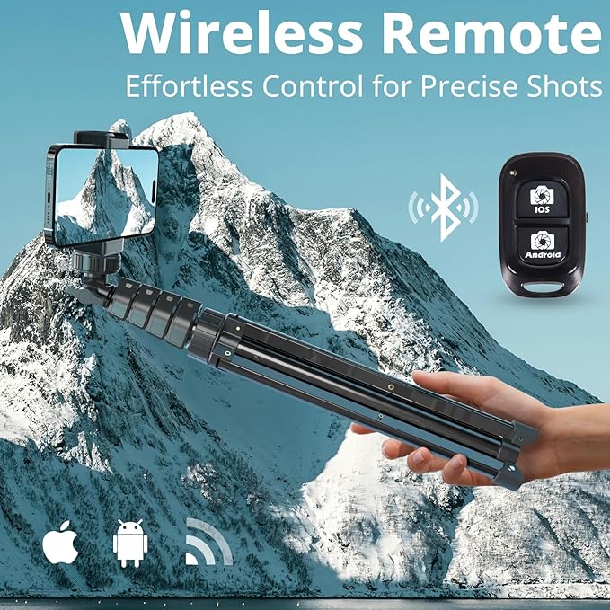 UBeesize 72" Phone Tripod & Selfie Stick, Camera Tripod Stand - Image 4