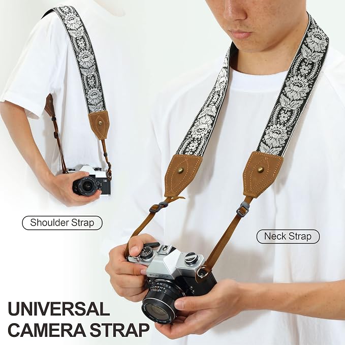 Padwa Lifestyle 2" Wide Classic Crazy Horse Art Cowhide Head Cotton Camera - Image 3