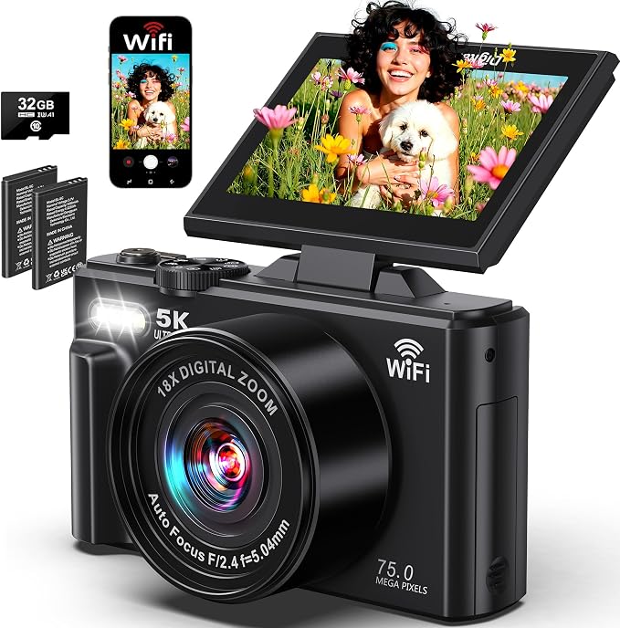 Digital Camera - 5K WiFi Digital Cameras by CaptureYourWonderfulLife